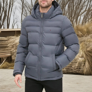 ARTIZ INTERNATIONAL <b>Men</b> <b>Hooded</b> <b>Puffer</b> <b>Jacket</b> Winter Eco-Friendly Windproof Lightweight Thermal Durable Shell Outdoor Front - Product Image 6