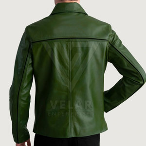 Veste en cuir décontractée pour homme, très vendue, coupe-vent, respirante, écologique, fermeture éclair sur le devant, en toile, fabriquée au Pakistan - Product Image 5