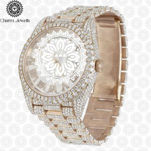 Reloj de Lujo para Hombre Charm_Jewells, Caja de Acero Inoxidable de 40 mm, Movimiento Mecánico Analógico, Detalles de Diamantes, Resistente al Agua 10 Bar - Product Image 1
