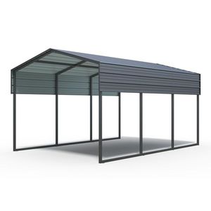 Heavy Duty 10 X 15 FT Galvanized Steel Carport Outdoor <b>Large</b> Garage with Canopy Roof <b>Frame</b> Metal Carport Canopy & Garage - Product Image 6