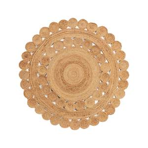 Alfombra Redonda Trenzada Hecha a Mano 100% Yute, Moderna, de Pelo Alto, Antideslizante, para Sala de Estar, Ecológica - Product Image 3