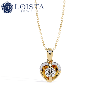 LOISTA - Colgante de Corazón para Mujer con Diamante Natural de Corte Brillante Redondo, Oro Blanco, Estilo Romántico, Certificado GIA, Joyería de Compromiso - Product Image 3