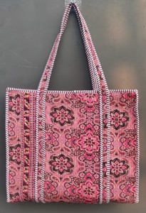 Sacs fourre-tout pour femmes, sacs fourre-tout en coton matelassé à imprimés floraux avec fermeture éclair - Sacs à main décontractés pour la plage et l'usage quotidien - Product Image 2