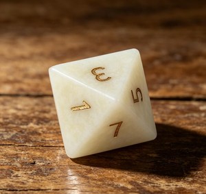 Premium Natural Bone Gaming Dice Set with Engraved Numbers for Tabletop <b>Games</b> and <b>Game</b> <b>Room</b> <b>Accessories</b> Ivory Geometric Bone - Product Image 4