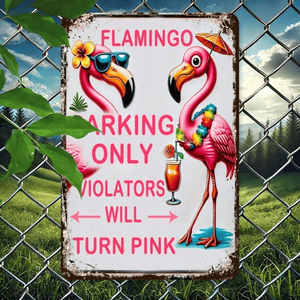 CIFbuy 8x12 Inch <b>Retro</b> Funny Aluminum Flamingo <b>Sign</b> 20.3x30.5cm for TikTok for Temu Pick up Service Plaque - Product Image 4