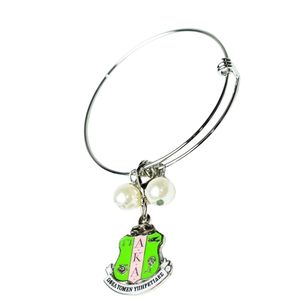   Pulsera de alambre plateado con dije de escudo plateado, brazalete ajustable, elegante joya de moda para mujer, regalo inspirado en hermandades - Product Image 4