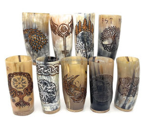 แก้วทำมือจากเขาควาย ขนาด 600 มล. ดีไซน์ทันสมัย เป็นมิตรกับสิ่งแวดล้อม พร้อมช้อน ตกแต่งบ้าน งานเลี้ยง ร้านอาหาร งานฝีมือธรรมชาติ - Product Image 5