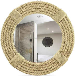 Espejo de pared de Metal de calidad de hierro chapado en oro de estilo moderno, baño con acabado dorado, decoración de baño de Hotel para vidrio hecho en India - Product Image 4