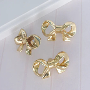 Exquisite Bow Knobs <b>Gold</b> Brass <b>Drawer</b> & Dresser Knobs, Kitchen Cabinet <b>Pulls</b>, Door Knobs, Decor Furniture Hardware Wardrobe knob - Product Image 2