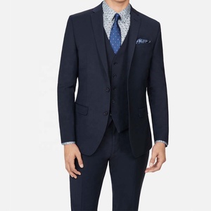 Mens Wholesale Custom 3 Piece Suit Red Smart Formal Wedding Party Tailored Fit Double Breasted Wool/Viscose <b>Blazer</b> Trouser - Product Image 1