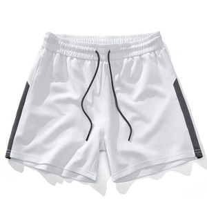 Shorts de sport pour homme, coupe ajustée, séchage rapide, avec logo personnalisé, taille élastique, couleur unie, pour la course à pied et la gym. - Product Image 1