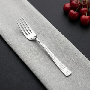 Fourchette à dessert en acier inoxydable, manche poli miroir, couverts modernes pour gâteau de mariage, au meilleur prix - Product Image 1
