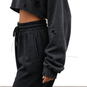 Vente en gros de sweat-shirts décontractés pour femmes, tricotés, à manches longues, col rond, motif lettres, doux, respirants, écologiques, avec logo sur le devant, pour l'automne - Product Image 5
