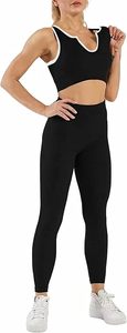 Ensemble de sport pour femme : Leggings sculptants taille haute et brassière de sport respirante extensible avec coussinets amovibles pour yoga, gym et entraînement - Product Image 2
