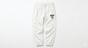 <b>White</b> Graphic Print 100% Cotton Summer Mid Rise <b>Jogger</b> Pants Elastic Waist Drawstring Sweatpants Loose Fit Casual Streetwear - Product Image 1