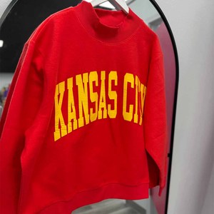 Sweat-shirts en molleton à col rond pour femmes, imprimés, en polyester/coton, respirants et doux, coupe classique, prix de gros Kansas City - Product Image 3