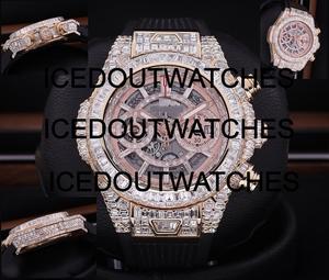 Montre de luxe pour homme en quartz avec diamants Moissanite, bracelet en acier inoxydable, boîtier rond, cadran analogique, affichage de la date, style affaires et mode - Product Image 4