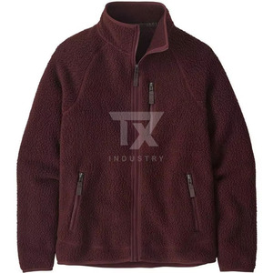 Hot Sale Men's <b>Sherpa</b> Fleece Hooded Jacket Stand Collar Customized Padded Winter Outdoor Streetwear Style Canvas <b>Fabric</b> Front - Product Image 2
