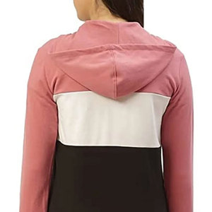 Women Color Blocking Tracksuit Set Full Sleeve Half-<b>Zip</b> <b>Hooded</b> Sporty Pants With Side Pockets Breathable Spandex Spring Wear - Product Image 4