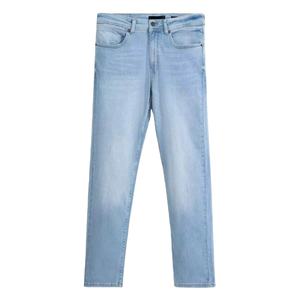 Custom Men's Mid Waist Casual Vintage Denim Pants High Quality Solid Pattern <b>Trousers</b> Drawstring Closure Eco-Friendly Knitted - Product Image 5