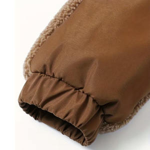 Veste en polaire sherpa marron, coupe ample, manches longues, fermeture éclair intégrale, coupe-vent, col montant, doublure sherpa - Product Image 5