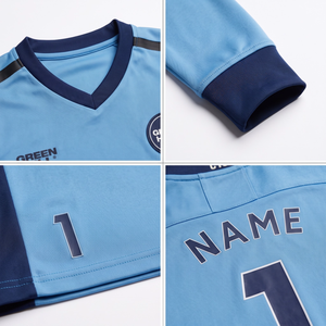 เสื้อฟุตบอลผู้รักษาประตูแขนยาวคอวีผ้าโพลีเอสเตอร์รีไซเคิลแบบยืดได้สำหรับผู้ชาย พร้อมหมายเลขพิมพ์แบบซับลิเมชั่นสำหรับผู้ใหญ่ - Product Image 4