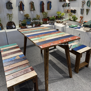 Mesa de Comedor para Exterior DIVADI DT Gap KD, Rectangular, de Madera Maciza de Teca, Resistente a los Rayos UV, Diseño Artesanal, Color Original, Desmontable - Product Image 5