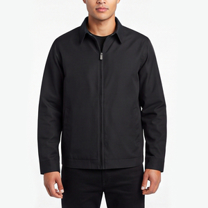 <b>Men's</b> <b>Black</b> Zip Up Jacket Customized Logo Casual Outerwear for <b>Men</b> Zipper Closure <b>Windbreaker</b> Jacket for <b>Men's</b> - Product Image 2