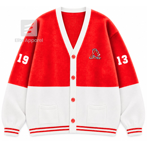 Sweat-shirt universitaire respirant personnalisé Delta Sigma Theta Sorority avec logo brodé sur le devant, rouge et blanc, manches longues, décontracté, pour femme - Product Image 1