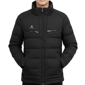 <b>Men</b> Puffer Jacket Winter <b>Warm</b> Quality Hooded Fashion Outdoor Windproof Solid Color Lightweight New High Custom Logo Jacket <b>Coat</b> - Product Image 1
