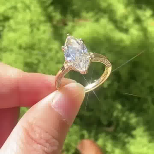 Bague Iced Jewelz la plus vendue, en moissanite marquise de 3,45 carats, monture à griffes en or jaune 14 carats, certifiée IGI, style classique - Product Image 4