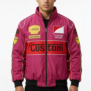 เสื้อแจ็คเก็ตแข่งรถปักโลโก้ตามสั่ง สไตล์สตรีทแวร์สำหรับผู้ชาย แจ็คเก็ตบอมเบอร์ปักลาย ผู้ผลิต OEM - Product Image 1