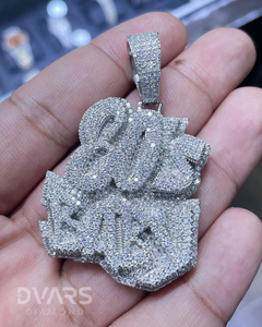 Pendentif personnalisé avec nom ou numéro, serti de moissanite taille brillant, style Hip Hop Rock Rapper, bijoux de mode - Product Image 5