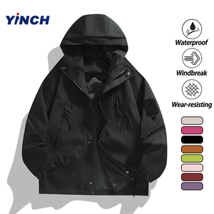 LAYENNE Giacca Outdoor Impermeabile alla Moda con Cappuccio Staccabile, Giacca a Vento per <span class=keywords><strong>Uomo</strong></span> e <span class=keywords><strong>Donna</strong></span> - Product Image 1