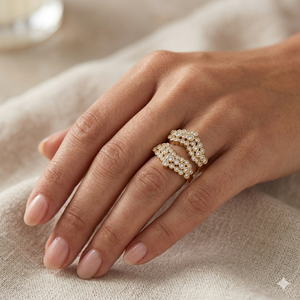 แหวนหมั้นเพชรเม็ดเล็กทรงคลัสเตอร์ ดีไซน์หรูหราทันสมัยสำหรับผู้หญิง ชุบทองคำขาว 925 ประดับเพชรแล็บโกรว์ สำหรับงานแต่งงาน งานหมั้น หรือเป็นแหวนแทนคำมั่นสัญญา - Product Image 3