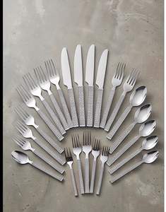 Glam Metal Flatware Set With Crystal Handle High <b>Mirror</b> Polish Dishwasher Safe Wedding Tableware Silver Color Plated Cutlery - Product Image 5