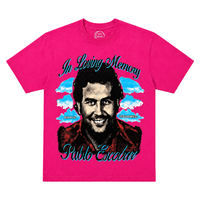 T-shirt en jersey noir à manches courtes Loving Memory Pablo Escobar, streetwear, imprimé lettres, col rond, coupe ample pour homme, 100% coton 180g