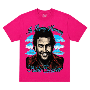 เสื้อยืดแขนสั้นลายพิมพ์ตัวอักษร Loving Memory Pablo Escobar สีดำ สไตล์สตรีทแวร์ คอกลม ทรงหลวมสำหรับผู้ชาย ผ้าฝ้าย 100% น้ำหนัก 180 กรัม - Product Image 4