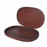 Bandeja de madera hecha a mano de forma ovalada con tallado floral, diseño Wabi Sabi, para servir comida y regalar, bandeja de madera de acacia mango. - Product Image 6