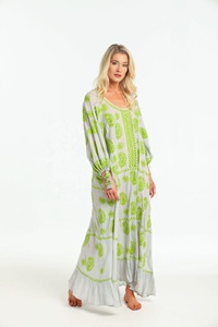 Aari-Vestido largo recto de estilo ucraniano con manga de globo, volantes, Espalda descubierta, sexi, con dobladillo, 2019 - Product Image 4