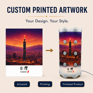Lámpara de Mesa DIY con Diseño de Atardecer de TAIPEI 101, Pantalla Impresa con Paisaje y Base de Madera con Luz LED, Ideal como Recuerdo de Viaje - Product Image 4