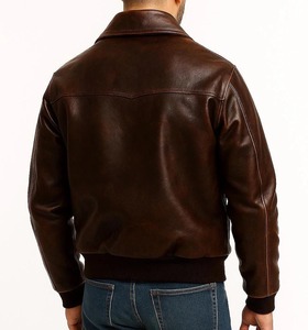 <b>Mens</b> Handmade Genuine Leather Bomber <b>Jacket</b> Vintage Aviator <b>Flight</b> Coat Retro Style - Product Image 4
