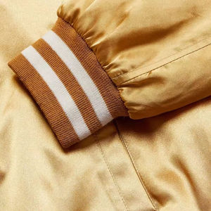Satin Varsity <b>Jacket</b> Regular Fit Casual Style Autumn Wear Turn-down Collar Button Closure Solid Color - Product Image 5