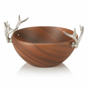Bols de service en bois naturel et métal, design excellent, forme ronde, pour fruits et salades, décoration de table de cuisine. - Product Image 4