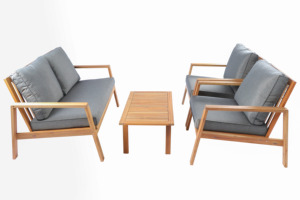 Ensemble de salon d'extérieur avec des matériaux résistants aux intempéries et une disposition pratique pour une utilisation dans la cour et sur la terrasse - Product Image 5