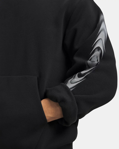 Wholesale Men's Black Hooded Sweatshirt Regular Fit Fleece Pocket Design Zipper-Up 100% Cotton Breathable Autumn Casual Wear - Product Image 6
