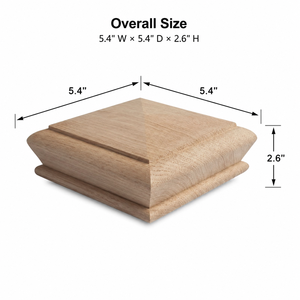 EFS Vietnam Capuchon de poteau en bois massif traité en usine Résistant aux insectes et à l'humidité Conception carrée moderne écologique Pièce d'escalier OEM - Product Image 2