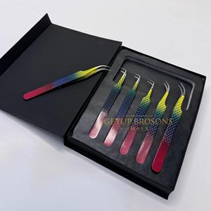 ชุดแหนบดัดขนตา Curve/90/Eyelash Tweezers ทำจากสแตนเลส สีสันหลากหลาย ปลายเรียบ/ปลายไฟเบอร์ บรรจุกล่อง สำหรับต่อขนตา ความงาม - Product Image 5