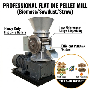 Nouvelle conception personnalisée de machine à granulés de biomasse en bois à matrice plate Lerford, moteur 7,5 kW, capacité 100-3000 kg/h, diamètre des granulés 2,5-8 mm, faible consommation - Product Image 4
