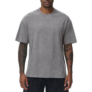 Camisetas de Algodón Extra Grandes para Hombre, Corte Holgado, Estilo Vintage Lavado, Unisex, Manga Corta, Camisetas Casuales, Cómodas, Estilo Urbano - Product Image 4